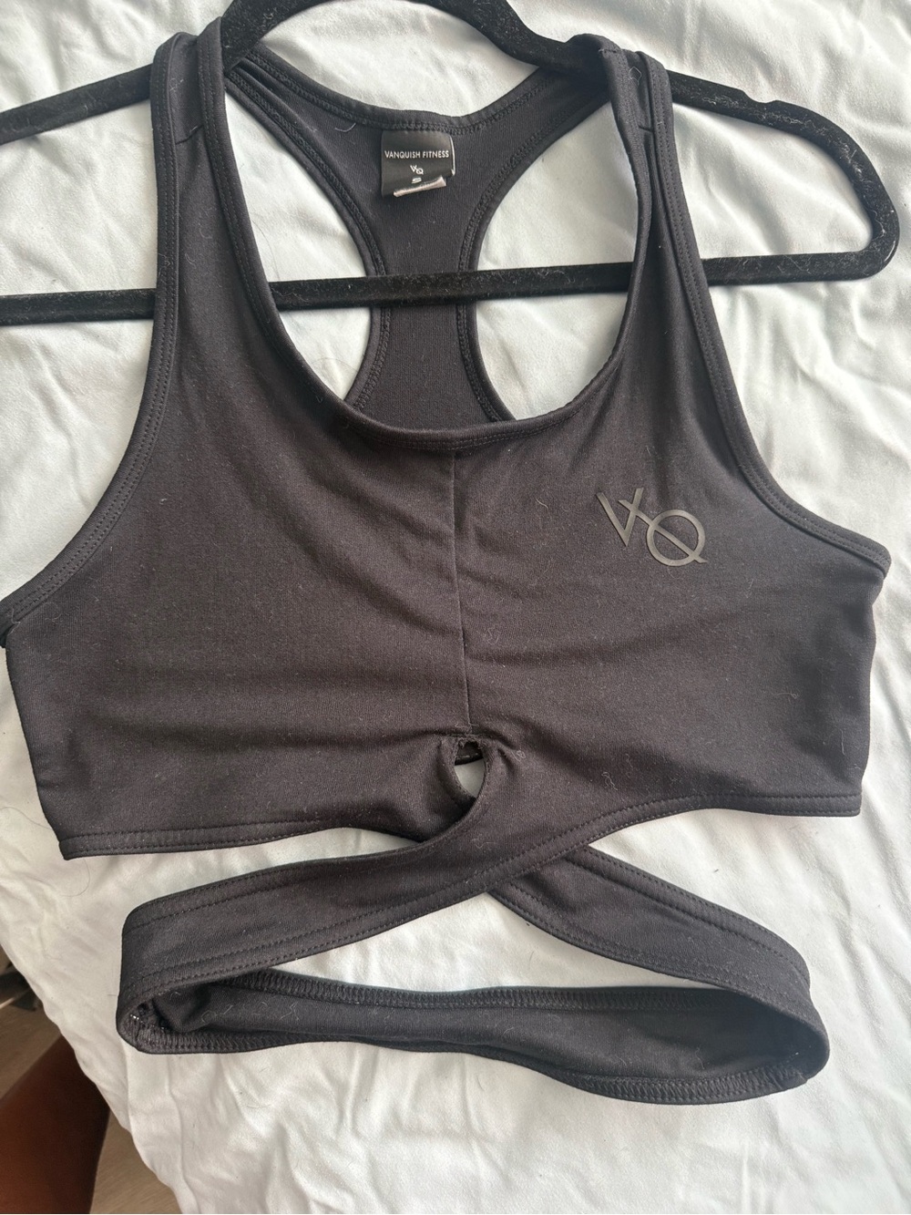 VQ Black Crisscross Racerback Sports Bra